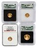 Four Graded U.S. Gold Bullion Coins 