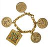 14kt. Gold French Charmed Charm Bracelet
