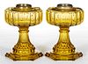 ALADDIN MODELS 109 / CATHEDRAL PAIR OF KEROSENE STAND LAMPS