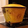 English Painted and Chinoiserie Decorated Tole Coal Scuttle