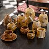 Glazed Porcelain Group of Hive Inspired Porcelain Wares