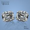 5.04 carat diamond pair, Cushion cut Diamonds GIA Graded 1) 2.52 ct, Color D, VVS2 2) 2.52 ct, Color D, VS1 . Appraised Value: $226,700 