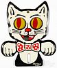 Animated tin cat license plate topper
