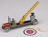 Meier tin fire extension ladder truck penny toy