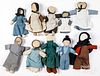 Ten Amish cloth dolls, early to mid 20th c.