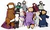 Ten Amish cloth dolls, early to mid 20th c.