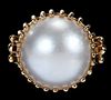 14kt. Mabe Pearl Ring