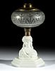 ATTERBURY FIGURAL GODDESS OF LIBERTY KEROSENE STAND LAMP