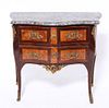 Louis XV Style Inlaid Commode With Marble Top