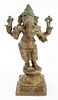 Indian Gilt Bronze Lord Ganesha Sculpture