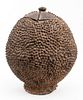 African Lobi Terracotta Spiked Covered Vessel