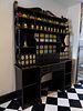 Regency Style Black Painted and Parcel-Gilt Bookcase Cabinet