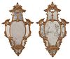Pair of Baroque Style Carved and Giltwood Mirrors