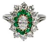 Tiffany & Co. Diamond and Emerald Ring Circa 1980