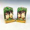 Pair of Doulton Lambeth Stoneware Bookends, Owls