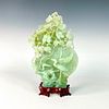 Antique Chinese Jade Crane Sculpture with Base