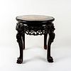 Antique Chinese Iron Wood and Marble Top Side Table