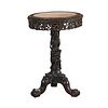 Chinese Export Carved Table w/ Marble Insert
