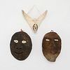 Group of 3 Inuit Carved Bone Masks - Dark