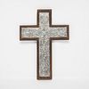 Wooden Cross with Silver & Turquoise