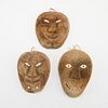 Group of 3 Inuit Bone Masks with Teeth