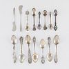 Group of 15 Sterling & Silver Souvenir Spoons