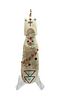 NO RESERVE - Troy Sice - Zuni Antler Kachina Fetish/Pendant with Turquoise, Coral, and Mother of Pearl Inlay c. 2007, 4.5" x 1" x 0.375" (M91914C-0223