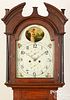 Painted pine tall case clock early 19th c.