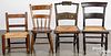 Four assorted child's chairs, 19th c.
