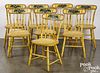 Set of eight painted rodback Windsor chairs