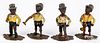 Four cold painted bronze Black American figures