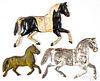 Two swell bodied horse weathervane figures