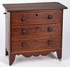 Miniature Federal mahogany chest of drawers