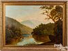 American oil on canvas river landscape