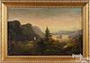 Oil on canvas river landscape, late 19th c.