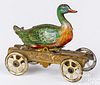 Meier tin lithograph animated duck penny toy