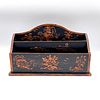 Chinese Black Lacquer and Gilded Letter Holder