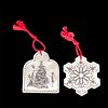 2pc Waterford Crystal Christmas Ornaments 1998 and 1995