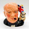 Winston Churchill D6907 (Union Jack and Bulldog Handle) - Large - Royal Doulton Character Jug
