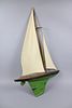 Jacrim Hollow-Boat Green Painted Sail Boat Model