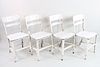 Set of 4 Industrial White Painted Toledo UHL Dining Chairs, All Metal