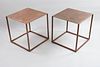 Pair of Modern Copper Cube Side Tables
