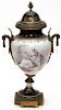 FRENCH HAND PAINTED PORCELAIN & BRONZE-MOUNTED URN