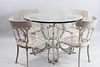 Set of Victorian Style Cast Aluminum Garden Table and Chairs