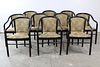 Lot of 10 Bentwood Black Upholstered Arm Chairs 2 of 2