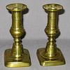 AMERICAN ANTIQUE PUSH-UP STYLE BRASS CANDLESTICKS