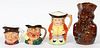 ENGLISH AND AMERICAN POTTERY TOBY MUGS FOUR