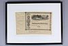 Framed Lake George Steam and Boat Co. Stock Share 1850s