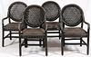 LEATHER ARM CHAIRS SET OF FOUR