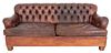 Leather Upholstered Chesterfield Sofa Bed